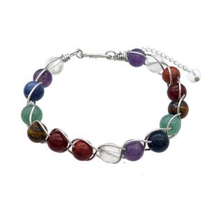 Natural Gemstone Chakra Bracelet, approx 8mm [GM21940]
