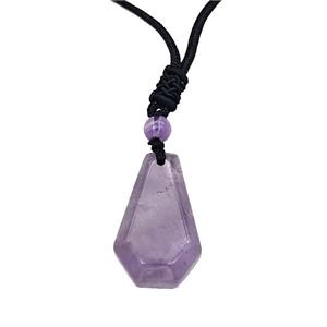 Natural Purple Amethyst Necklaces Adjustable Nylon Rope, approx 18-30mm [GM22121]