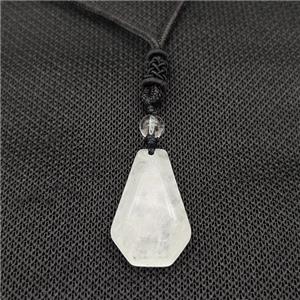 Natural Clear Quartz Necklaces Adjustable Nylon Rope, approx 18-30mm [GM22122]