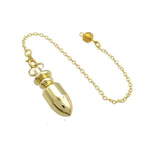 Alloy Dowsing Pendulum Pendant With Chain Gold Plated, approx 12-35mm, 16cm length [GM22229]