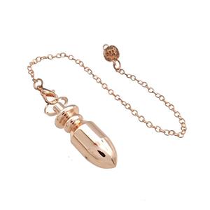 Alloy Dowsing Pendulum Pendant With Chain Rose Gold, approx 12-35mm, 16cm length [GM22230]