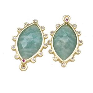 Natural Green Amazonite Eye Pendant Gold Plated, approx 14-20mm [GM22462]