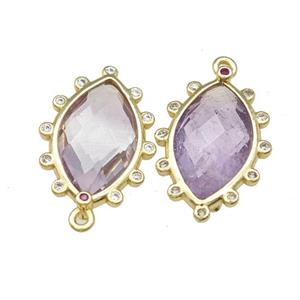 Natural Purple Amethyst Eye Pendant Gold Plated, approx 14-20mm [GM22467]