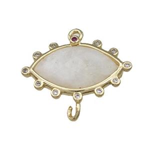 Natural White Moonstoen Eye Connector Gold Plated, approx 14-20mm [GM22469]