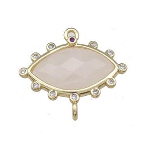 Natural Rose Quartz Eye Connector Gold Plated, approx 14-20mm [GM22470]