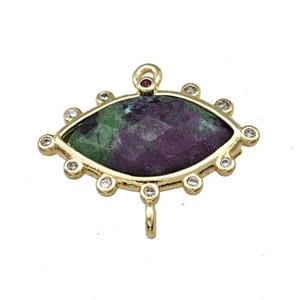 Zoisite Ruby Eye Connector Gold Plated, approx 14-20mm [GM22472]