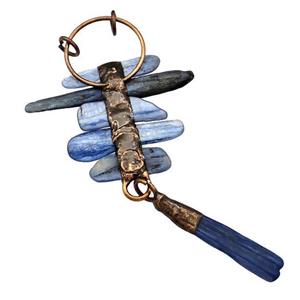 Blue Kyanite Pendant Stick Antique Red, approx 45-60mm, 10-45mm [GM22489]
