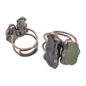 Gemstone Rings Adjustable Antique Red, approx 20-25mm, 18mm dia [GM22495]