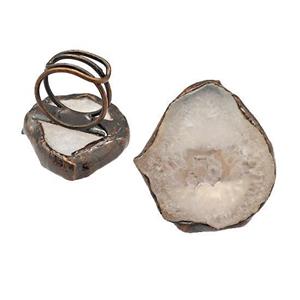 Quartz Druzy Rings Adjustable Antqiue Red, approx 20-35mm, 18mm dia [GM22496]