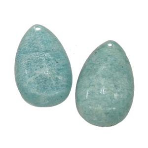 Natural Green Amazonite Teardrop Pendant Flat Backing, approx 18-30mm [GM22517]