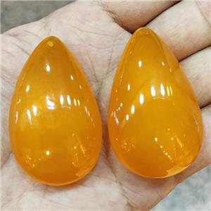 Synthetic Amber Teardrop Pendant Orange Resin, approx 35-50mm [GM22530-S]