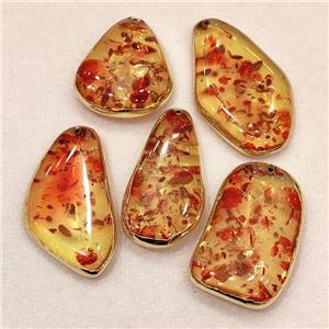 Synthetic Amber Pendant Mixed Shape Resin, approx 30-70mm [GM22531]