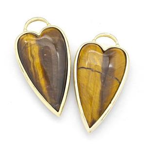 Natural Tiger Eye Stone Arrowhead Pendant Gold Plated, approx 18-35mm [GM22615]