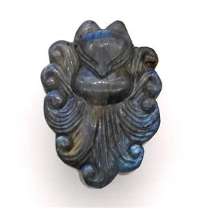 Labradorite Fox Charms Pendant, approx 30-40mm [GM22650]