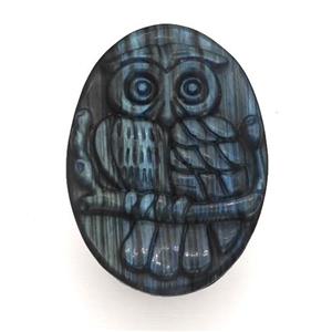 Labradorite Owl Pendant, approx 32-45mm [GM22657]