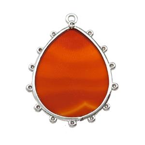 Natural Red Agate Teardrop Pendant Dye, approx 20-25mm [GM22745]