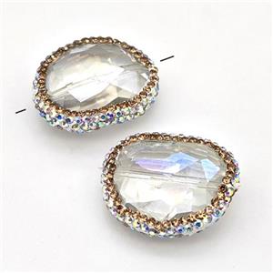 Chinese Crystal Glass Beads Pave Rhinestone, approx 22-28mm [GM22764]