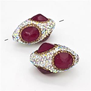 Clay Rice Beads Pave Rhinestone Fuchsite Jadeite Glass, approx 17-35mm [GM22785]