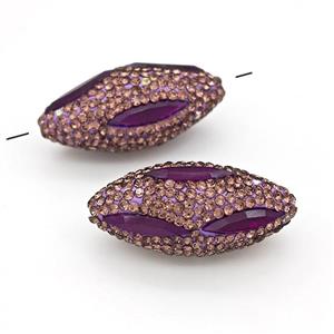 Clay Rice Beads Pave Rhinestone Red Crystal Glass, approx 16-35mm [GM22809]