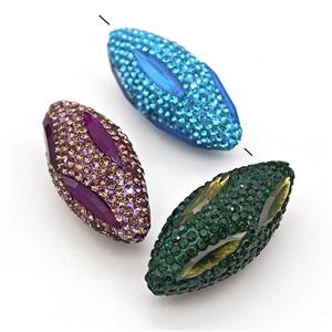 Clay Rice Beads Pave Rhinestone Crystal Glass Mixed, approx 16-35mm [GM22810]