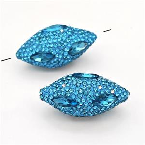 Clay Rice Beads Pave Blue Rhinestone Crystal Glass, approx 16-35mm [GM22811]