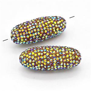 Clay Barrel Beads Pave Rhinestone, approx 13-35mm [GM22846]