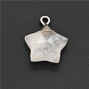 Natural Clear Quartz Star Pendant, approx 14mm [GM22859]