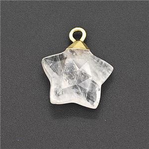 Natural Clear Quartz Star Pendant, approx 14mm [GM22872]