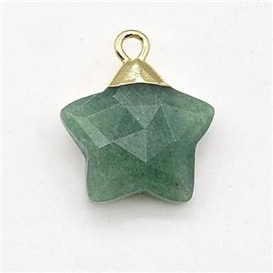 Natural Green Strawberry Quartz Star Pendant, approx 14mm [GM22879]
