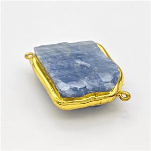Natural Iolite Nugget Connector Blue Gold Plated, approx 35-40mm [GM22926]