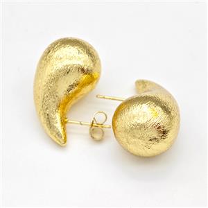 Copper Teardrop Pendant Hollow Brushed Gold Plated, approx 18-30mm [GM22942]