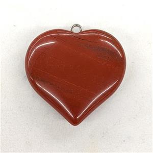 Natural Red Jasper Heart Pendant, approx 40mm [GM22943]