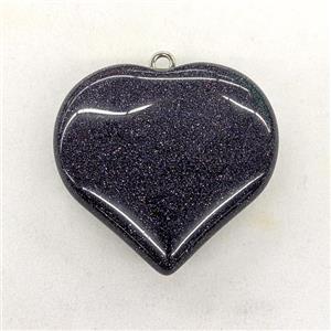 Blue Sandstone Heart Pendant, approx 40mm [GM22946]