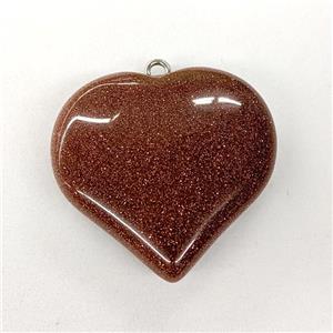 Golden Sandstone Heart Pendant, approx 40mm [GM22947]