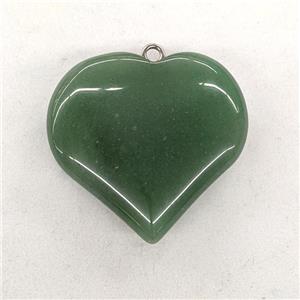 Natural Green Aventurine Heart Pendant, approx 40mm [GM22949]