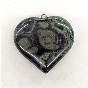 Natural Kambaba Jasper Heart Pendant Green, approx 40mm [GM22952]