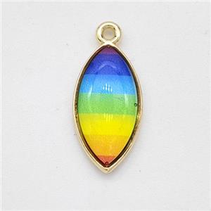 Resin HorseEye Pendant Rainbow, approx 10-18mm [GM23005]