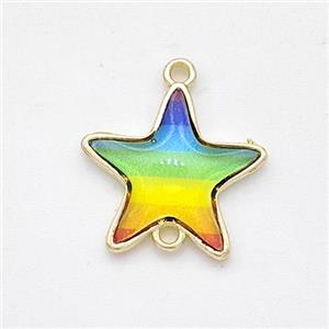 Resin Star Connector Rainbow, approx 16mm [GM23006]