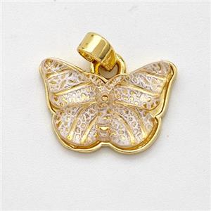 Resin Butterfly Pendant Gold Plated, approx 11-16mm [GM23008]