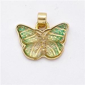 Green Resin Butterfly Pendant Gold Plated, approx 11-16mm [GM23009]
