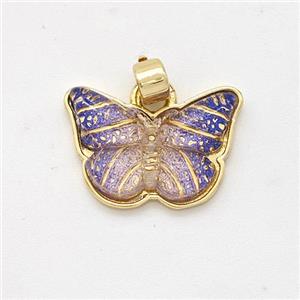 Purple Resin Butterfly Pendant Gold Plated, approx 11-16mm [GM23012]