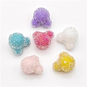Resin Bear Beads Mixed Color, approx 19-20mm [GM23059]