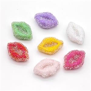 Resin Lips Beads Mixed Color, approx 20-30mm [GM23062]