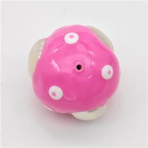 Clay Round Beads Pave Pearl Pink Enamel, approx 19-22mm [GM23103]