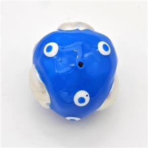 Clay Round Beads Pave Pearl Blue Enamel, approx 19-22mm [GM23105]