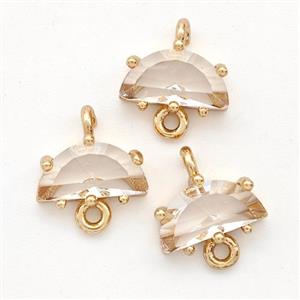 Crystal Glass Moon Connector, approx 5-10mm [GM23126]