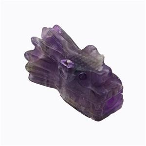 Natural Purple Fluorite Dragonhead Beads Carved, approx 15-25mm [GM23201]