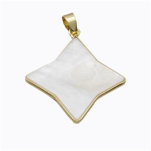White Freshwater Shell Star Pendant Gold Plated, approx 28mm [GM23203]
