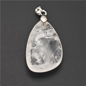 Natural Clear Quartz Teardrop Pendant, approx 18-30mm [GM23207]
