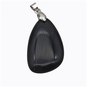 Natural Black Obsidian Teardrop Pendant, approx 18-30mm [GM23210]